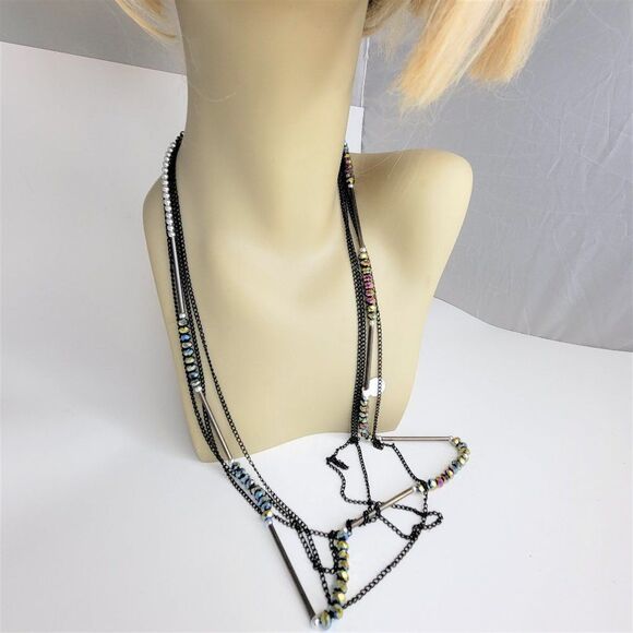 Multistrand Aurora Borealis Necklace - Picture 2 of 6